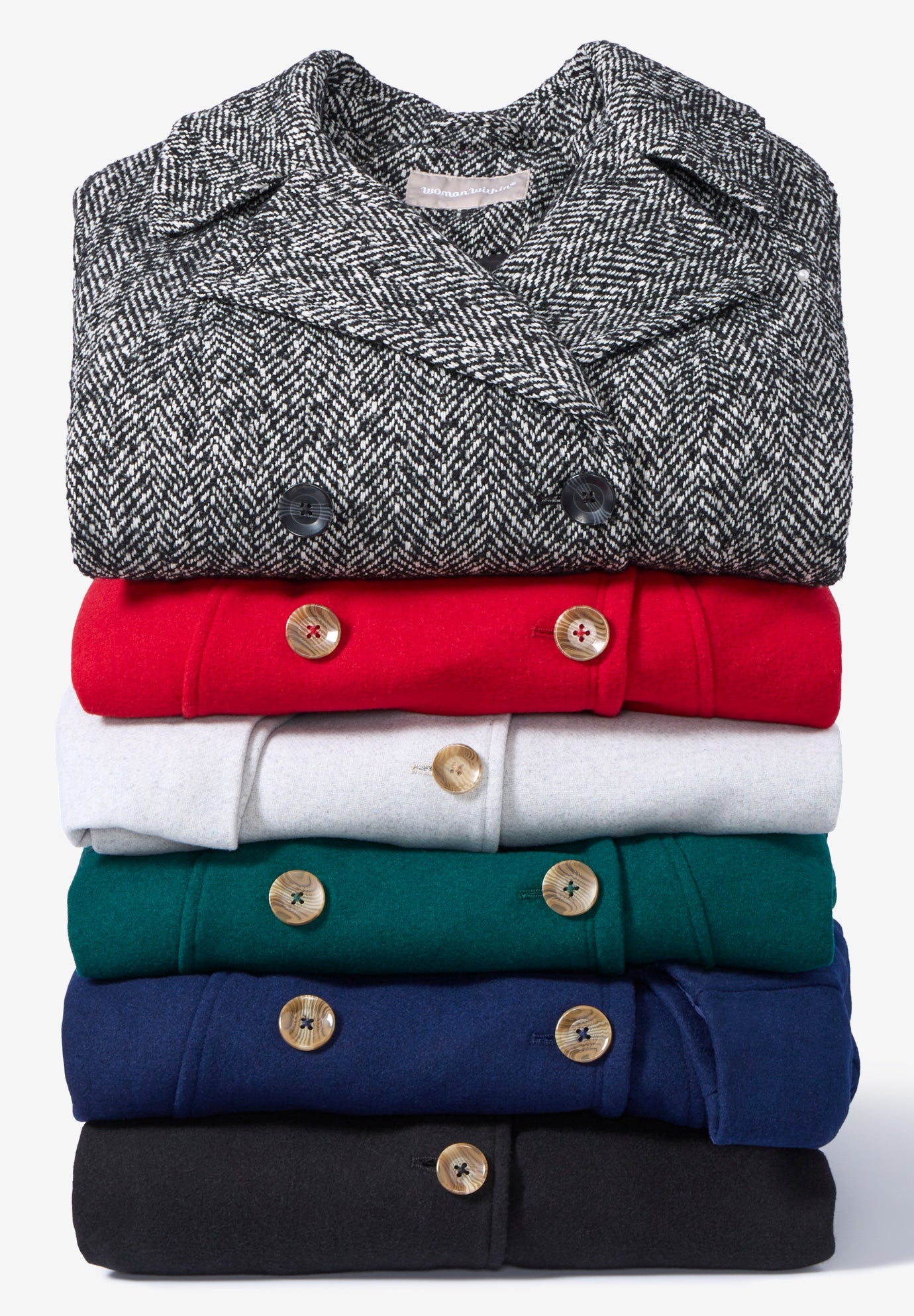 Wool-Blend Double-Breasted Peacoat image number 1