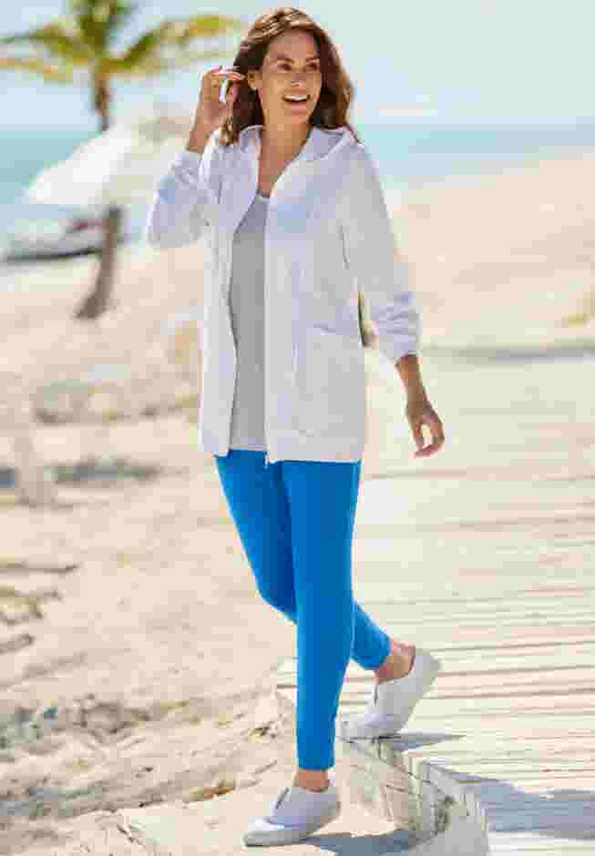 Zip Front Tunic Hoodie Jacket image number 5