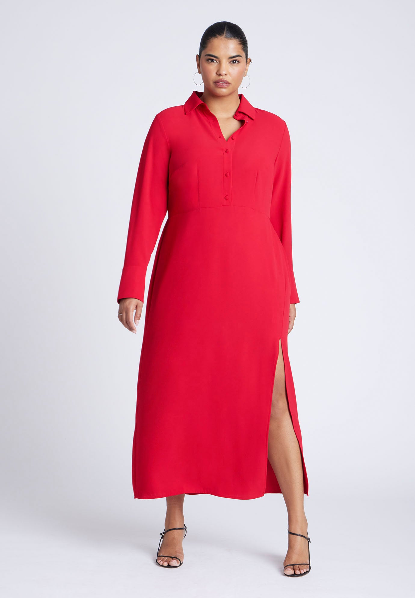 Collared Maxi Shirt Dress image number 3