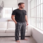 Jersey Knit Plaid Pajama Set image number 0