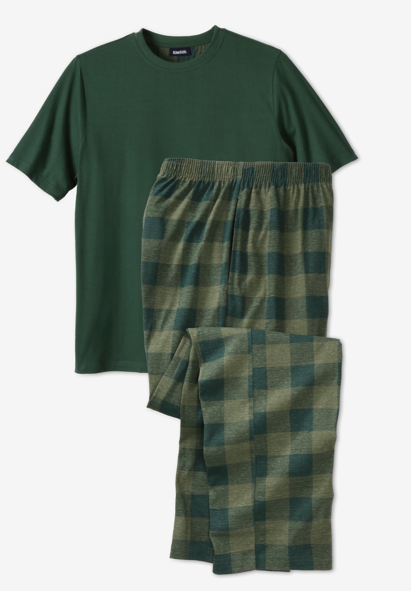 Jersey Knit Plaid Pajama Set image number 0