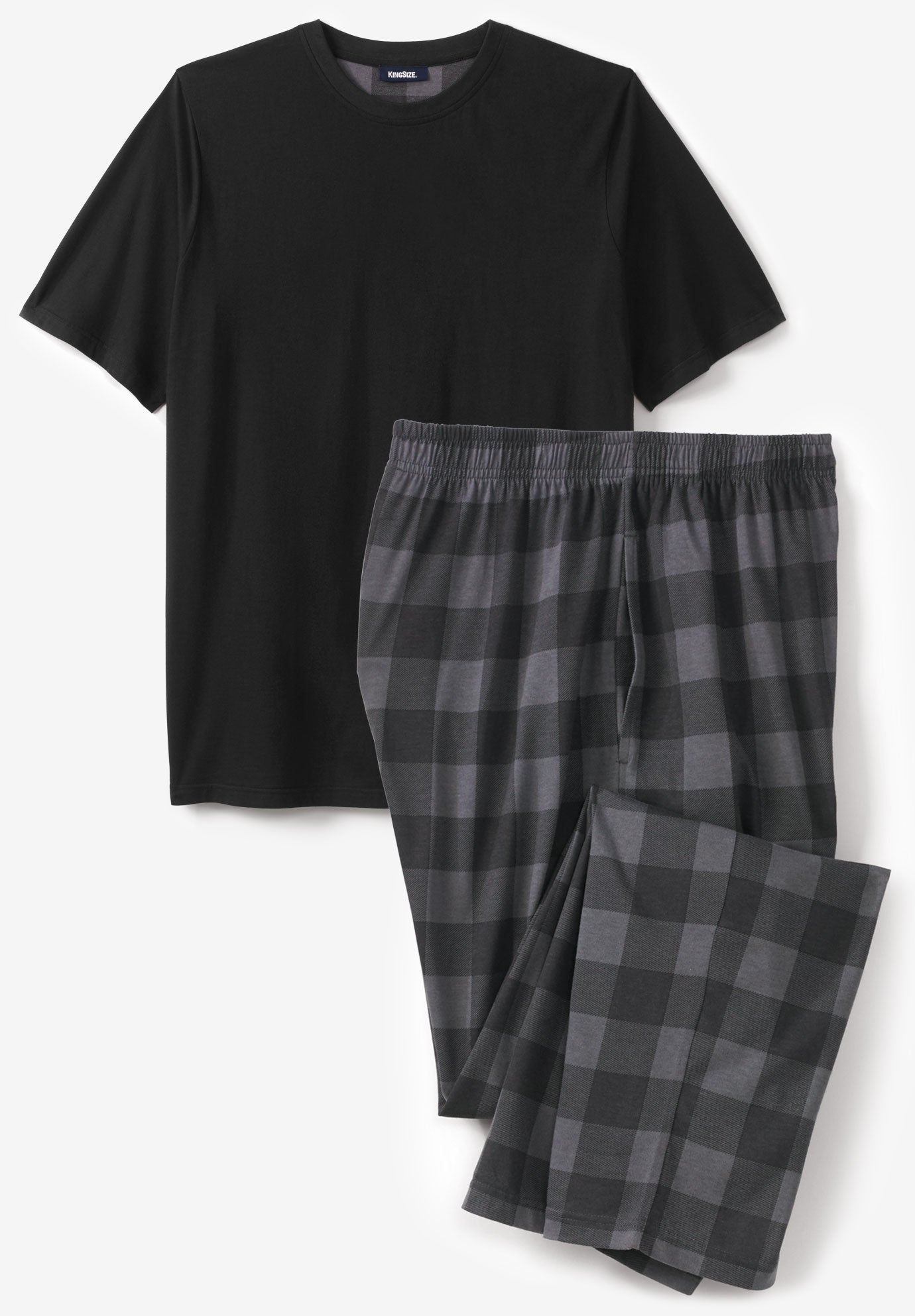Jersey Knit Plaid Pajama Set image number 0