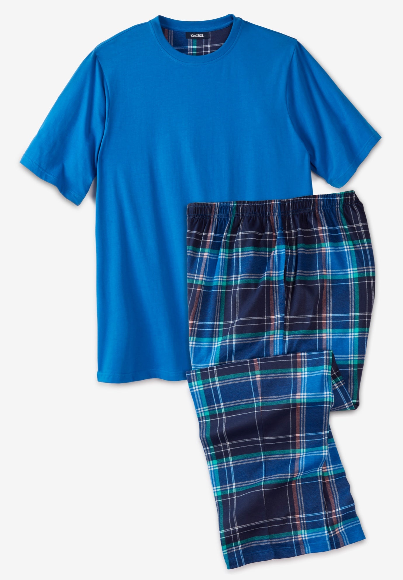 Jersey Knit Plaid Pajama Set image number 0