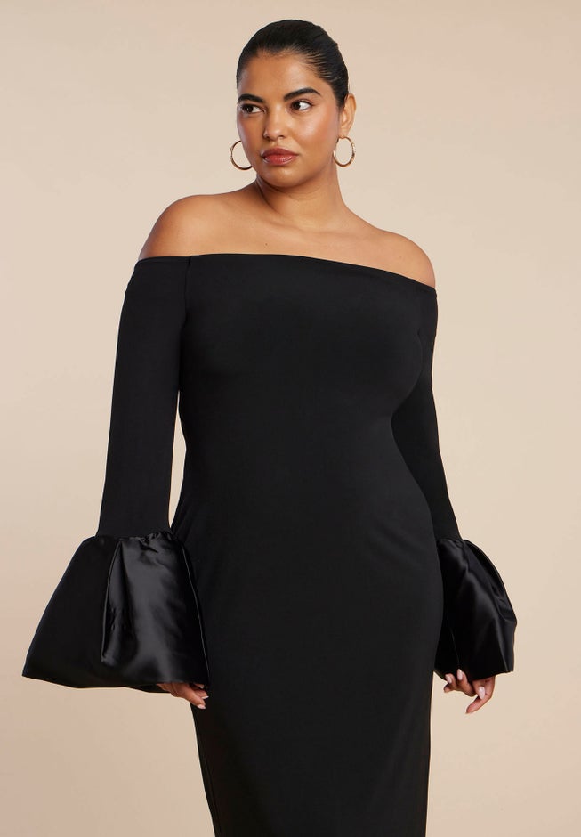 Off Shoulder Cuff Detail Maxi Dress image number 1
