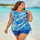 Chlorine Resistant Swim Tank Coverup with Side Ties image number null