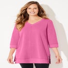 Cloud Knit Ribbed V-Neck Top image number null