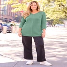 Cloud Knit Ribbed V-Neck Top image number null