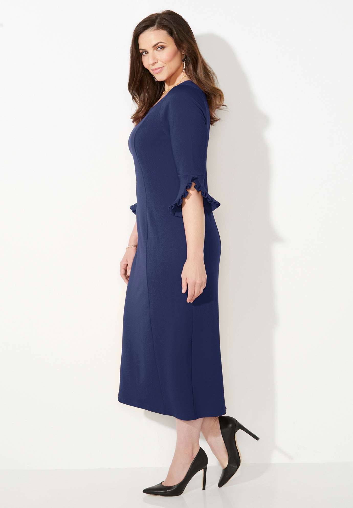 Ruffle Sleeve Shift Dress image number 2