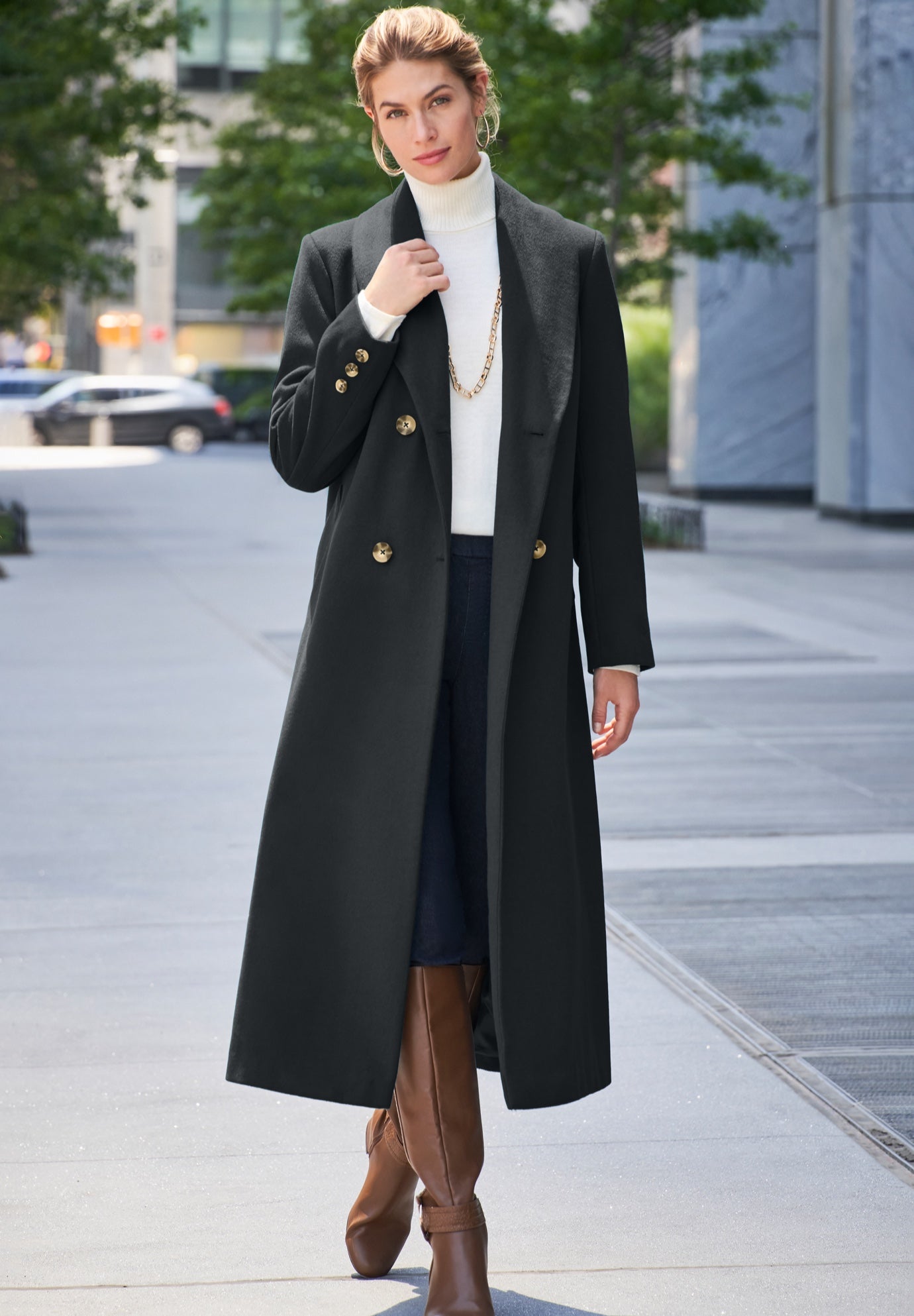 Long Shawl Collar Wool Coat image number 0