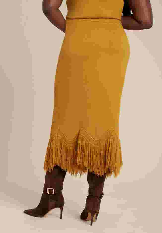 Fringe Hem Sweater Skirt image number 2