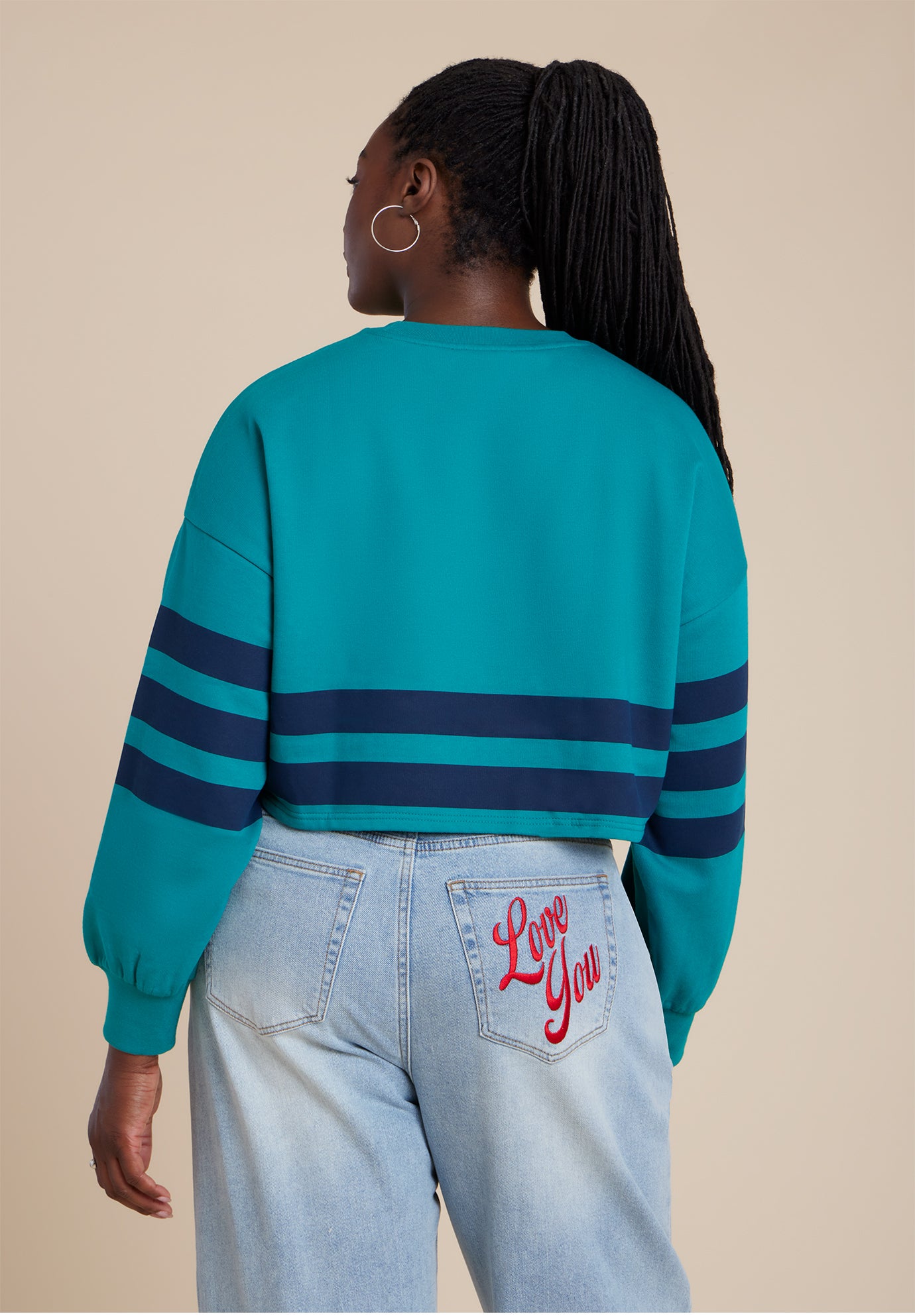 Boxy Cropped Sweatshirt image number 1