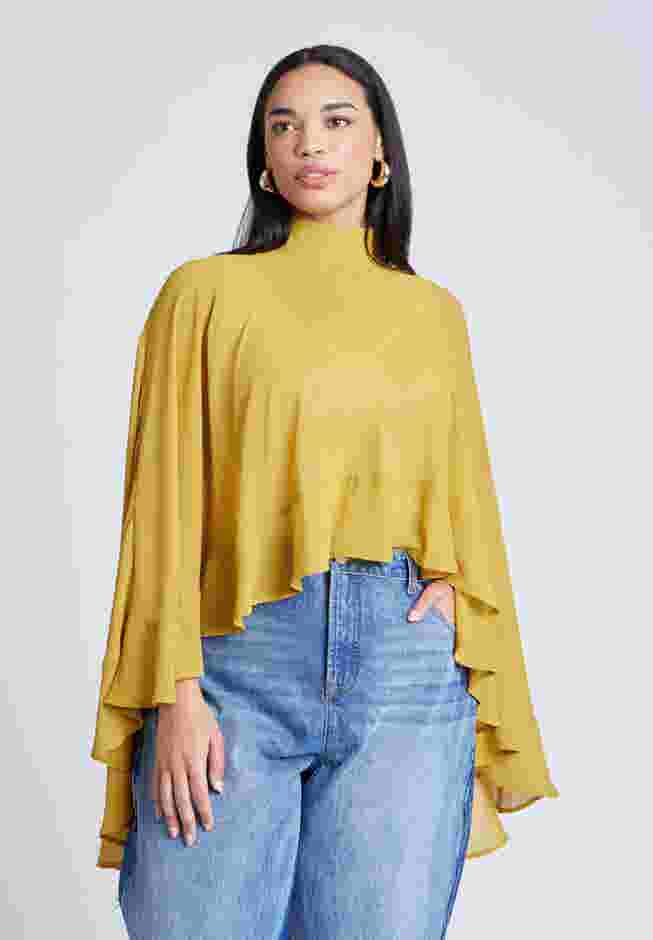 Ruffle Detail Asym Cape image number 1
