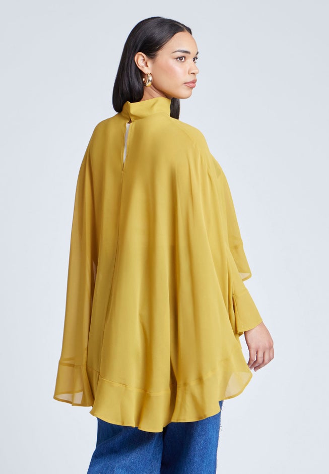 Ruffle Detail Asym Cape image number 3