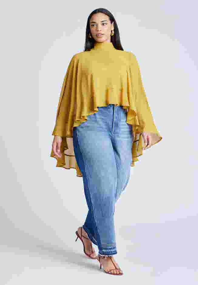 Ruffle Detail Asym Cape image number 4
