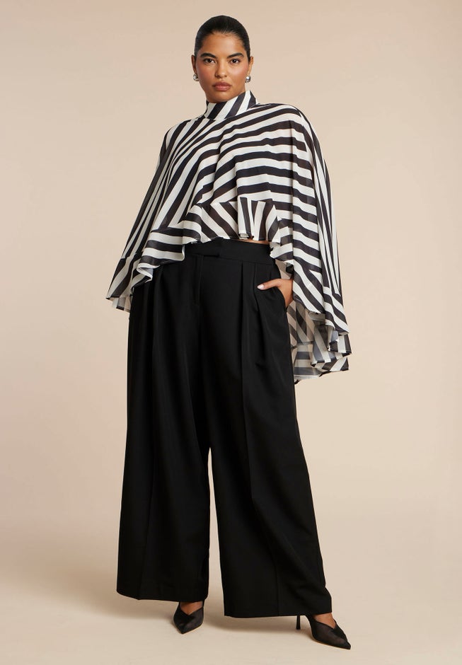 Ruffle Detail Asym Cape image number 2