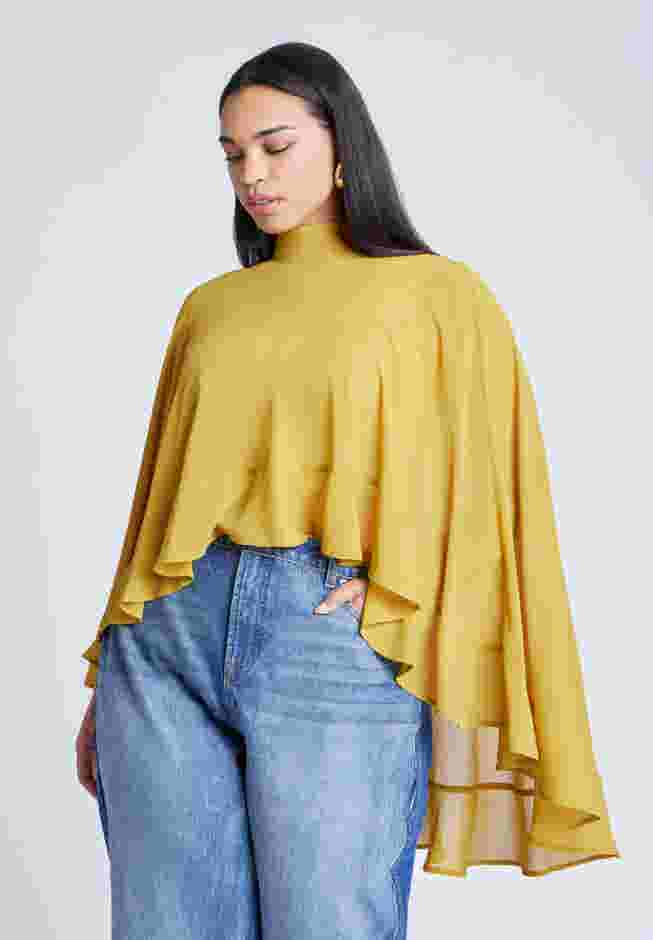 Ruffle Detail Asym Cape image number 0