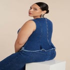 Denim Peplum Top image number null