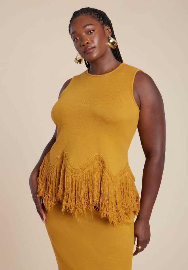 Fringe Hem Sweater Top image number 0