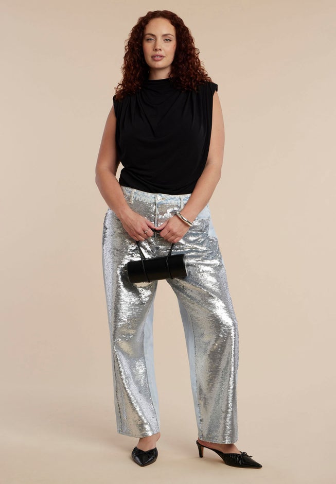 Sequin Front Jean image number 3