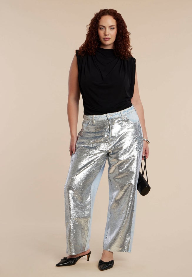 Sequin Front Jean image number 0