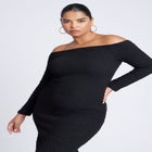 Off Shoulder Textured Dress image number null