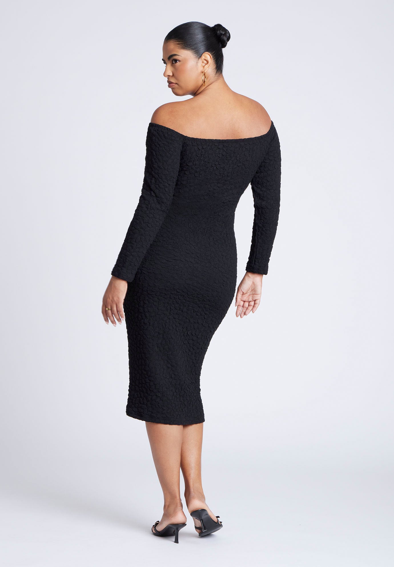 Off Shoulder Textured Dress image number 3