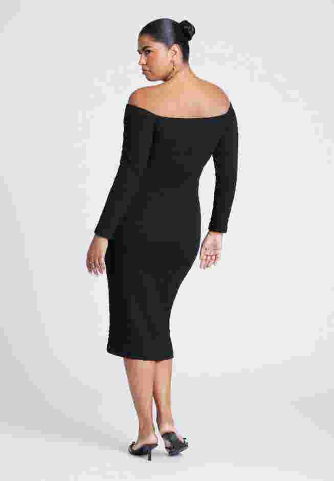Off Shoulder Textured Dress image number 3
