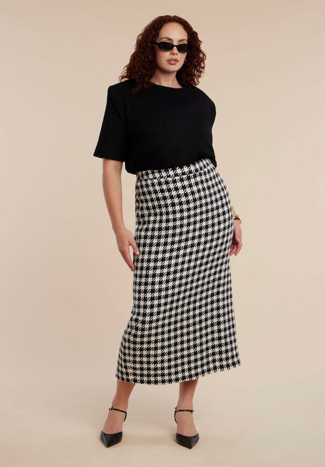 Houndstooth Column Maxi Skirt image number 0