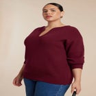 Deep V-Neck Sweater image number null