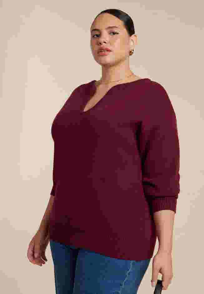 Deep V-Neck Sweater image number 1