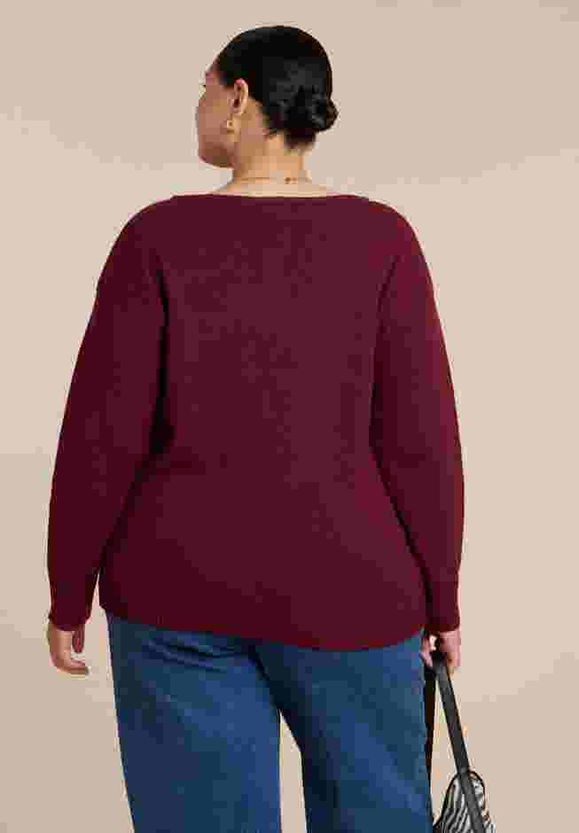 Deep V-Neck Sweater image number 2