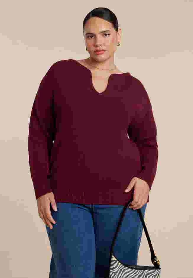 Deep V-Neck Sweater image number 0