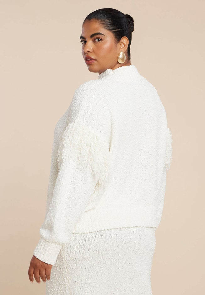 Shoulder Fringe Detail Sweater image number 2