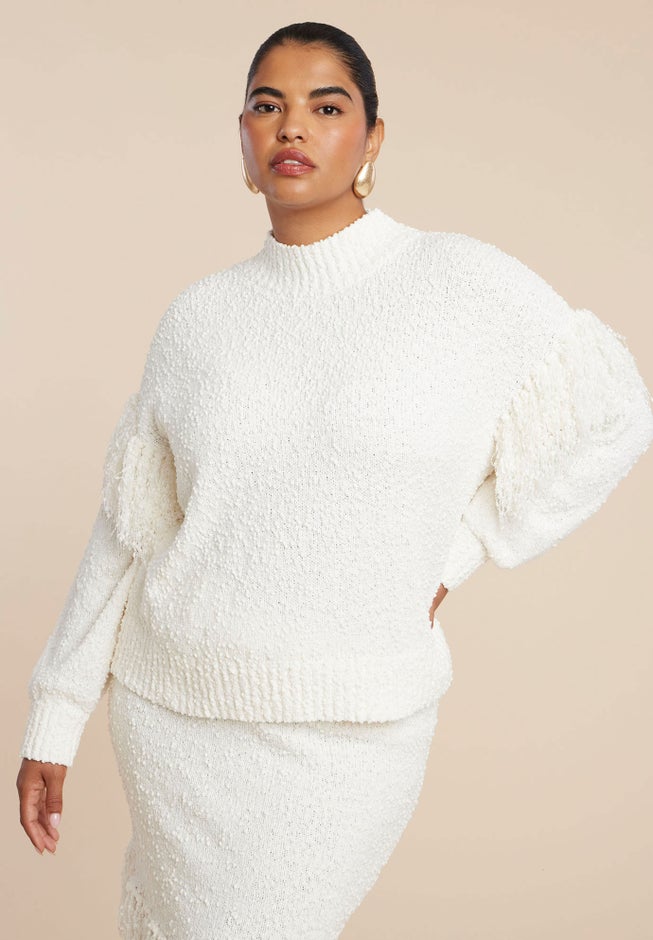 Shoulder Fringe Detail Sweater image number 0