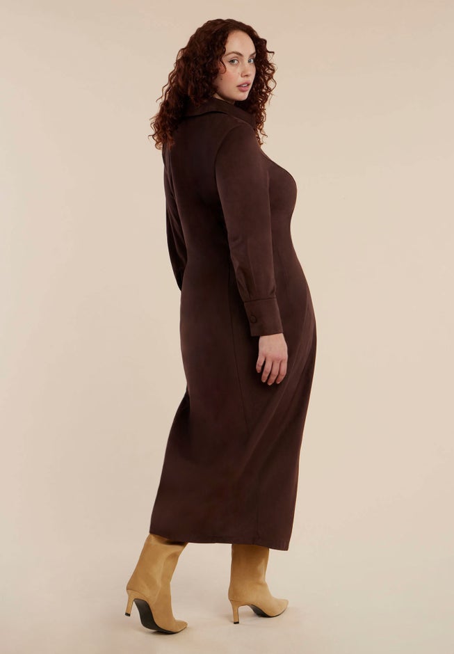 Suede Shirt Dress image number null