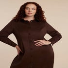 Suede Shirt Dress image number null