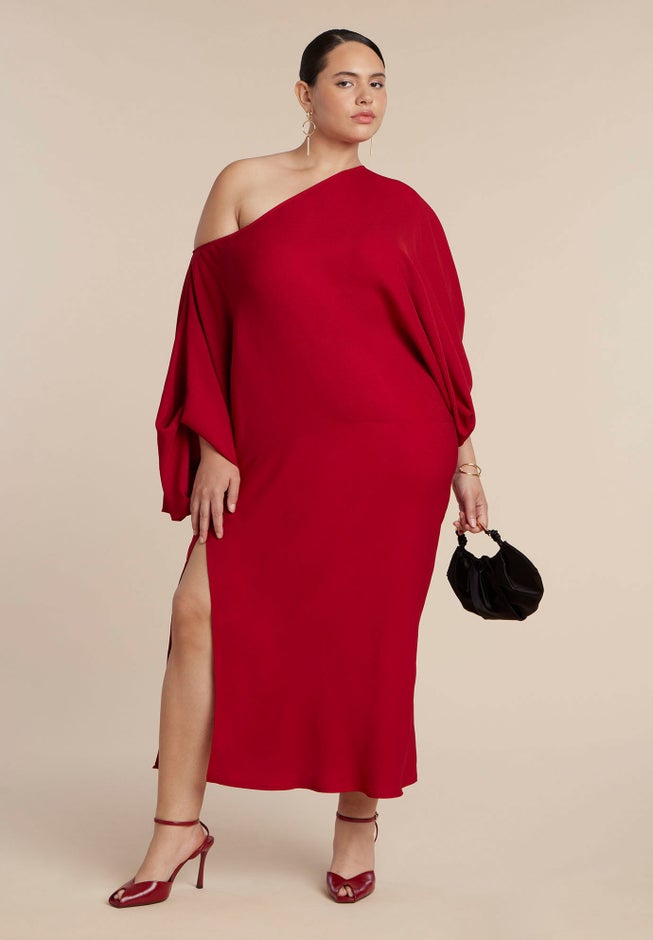 Exaggerated Sleeve Draped Maxi Dress image number 1
