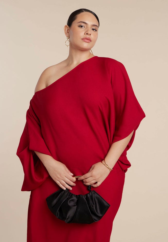 Exaggerated Sleeve Draped Maxi Dress image number 2