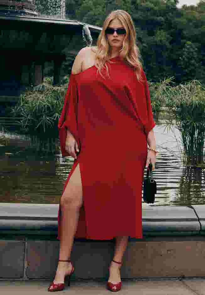 Exaggerated Sleeve Draped Maxi Dress image number 0