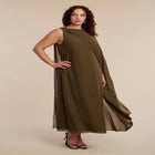 Hardware Detail Cape Maxi Dress image number null