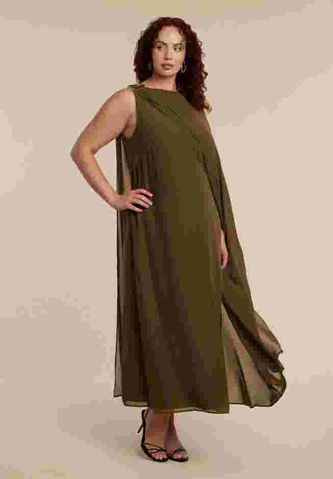 Hardware Detail Cape Maxi Dress image number 1
