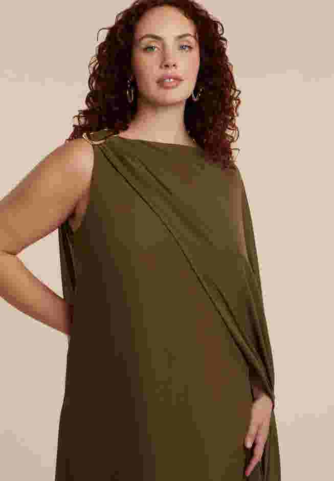 Hardware Detail Cape Maxi Dress image number 2