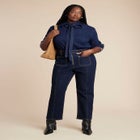 Denim Top With Bow Tie image number null