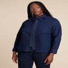 Denim Top With Bow Tie image number null