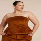 Corduroy Peplum Bustier image number null