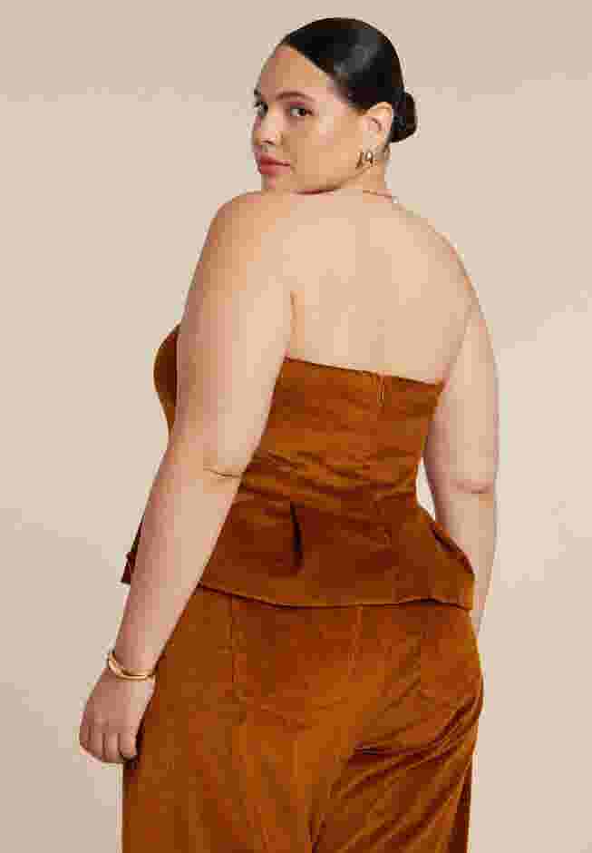 Corduroy Peplum Bustier image number 3