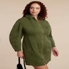 Denim Mini Dress With Zipper Detail image number null