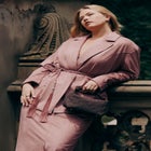 Faux Suede Tassel Belted Blazer image number null