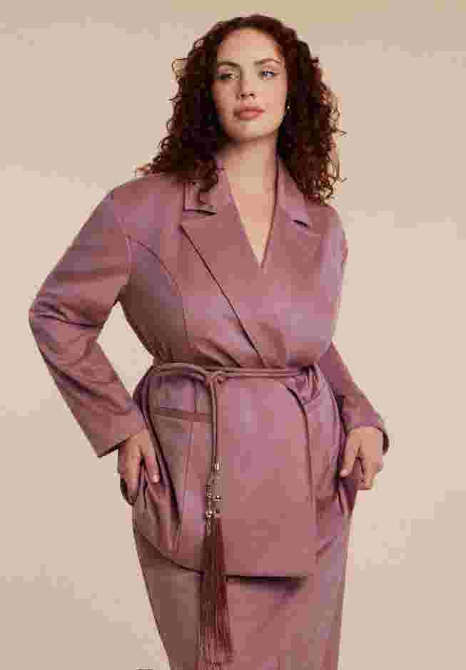 Faux Suede Tassel Belted Blazer image number 0