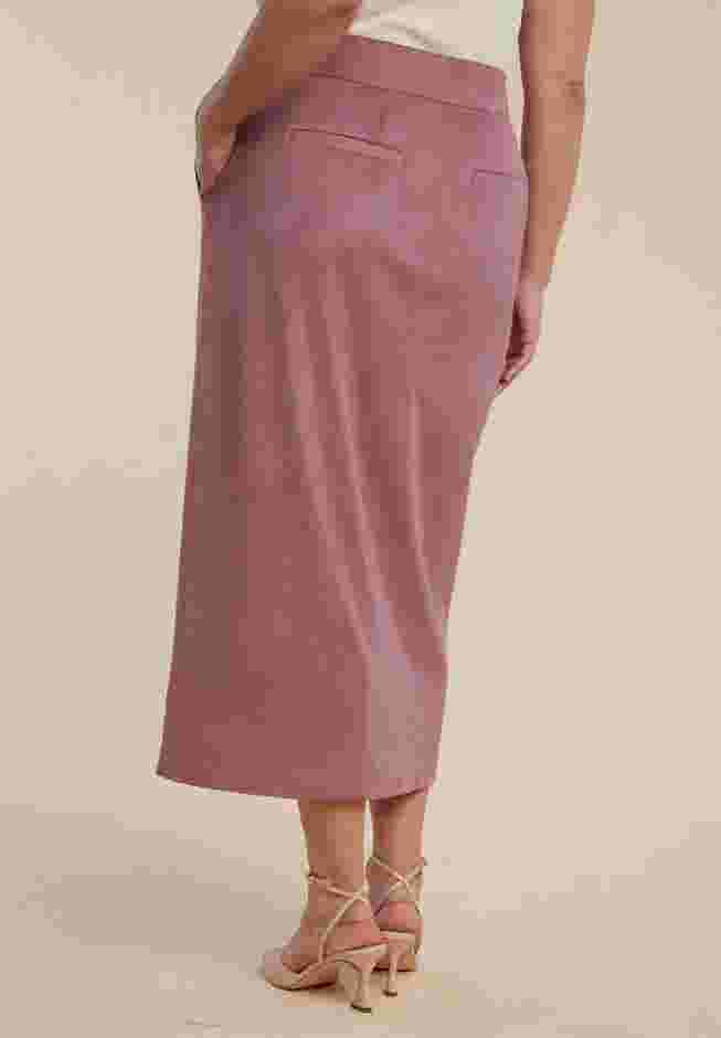 Faux Suede Midi Column Skirt image number 1